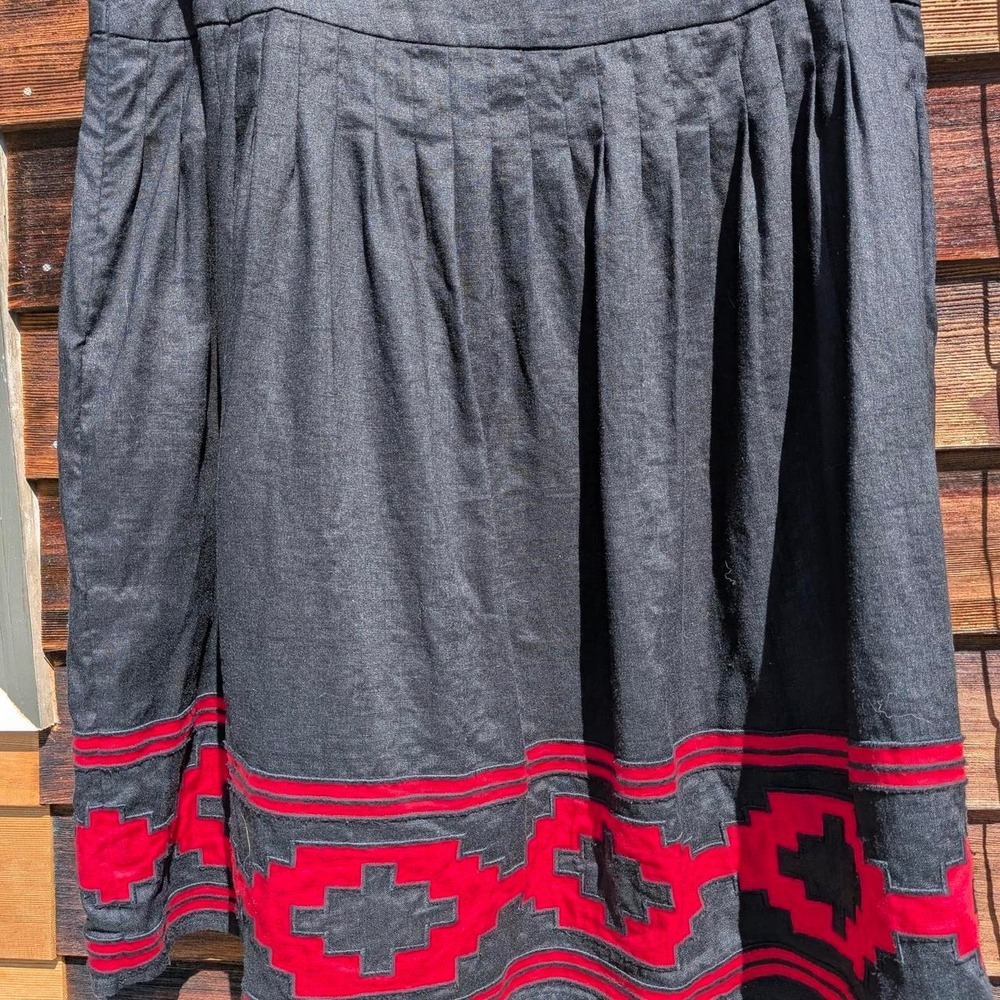 Lauren Ralph Lauren Southwest Western striking linen skirt lined size 10